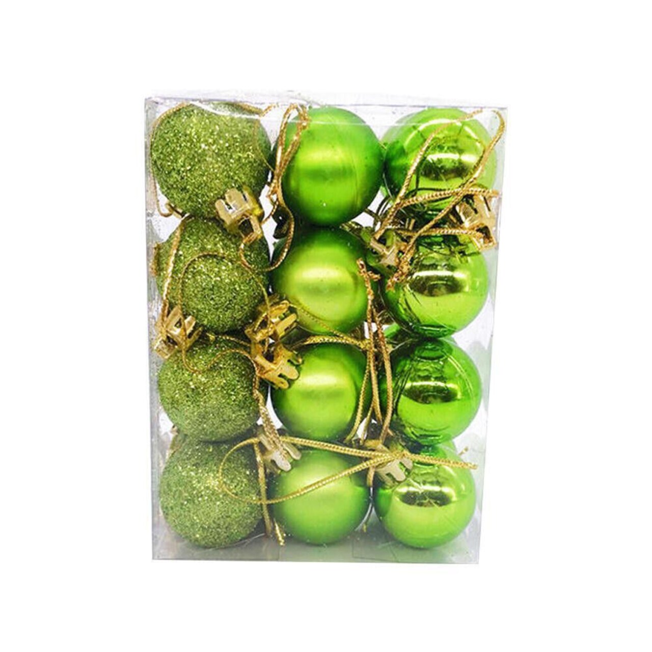 24pcs Mini Shatterproof Christmas Tree Ball Ornaments Shiny and Glitter